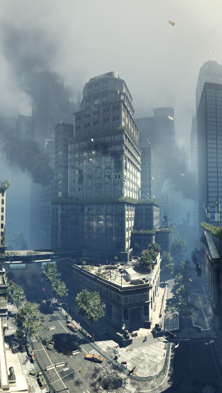 Post-apocalyptic cityscape