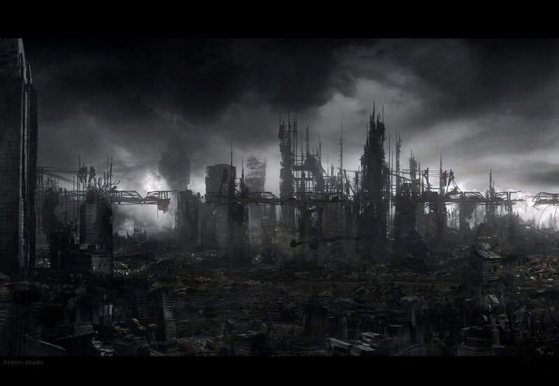 post-apocalyptic cityscape