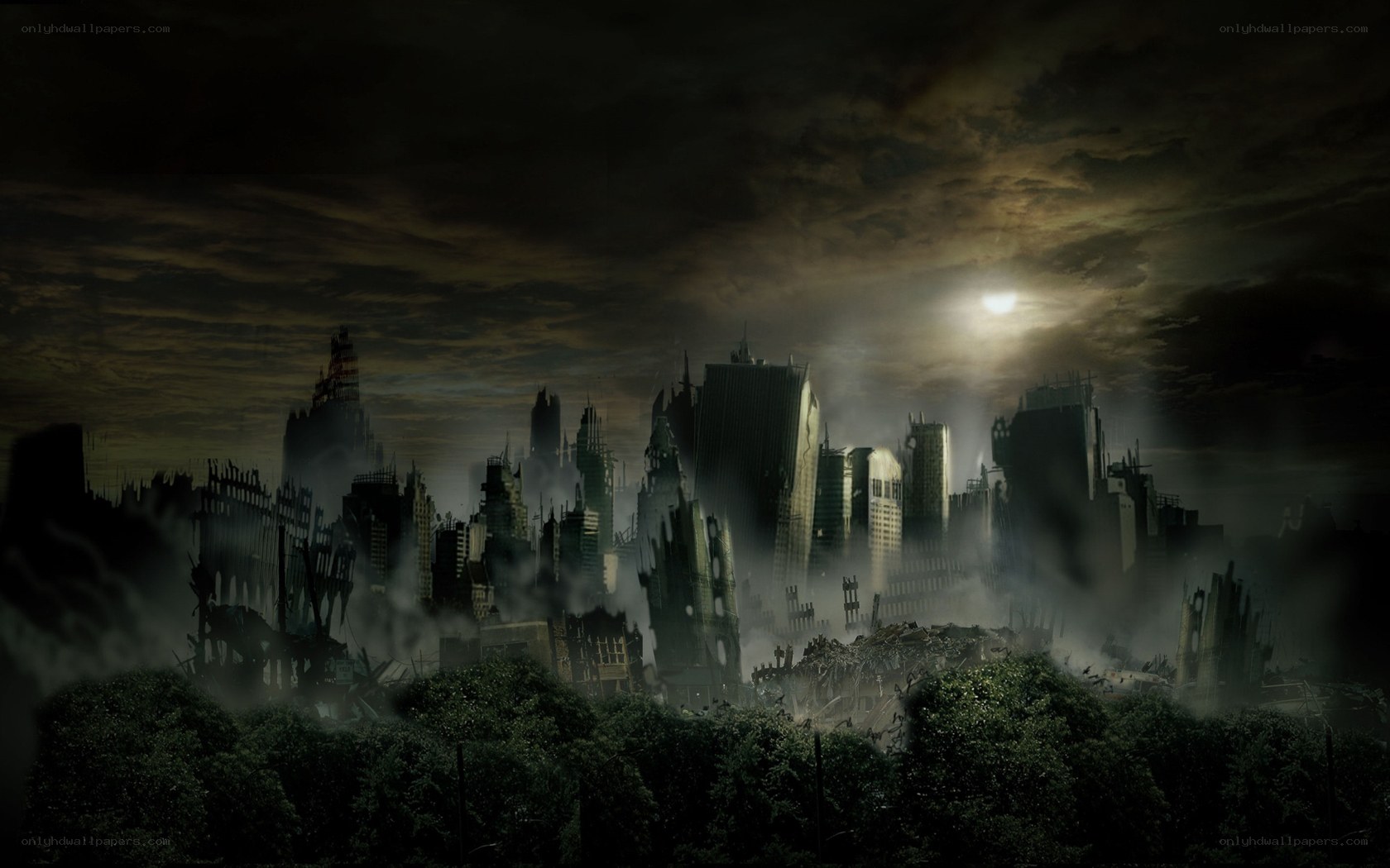 post-apocalyptic cityscape