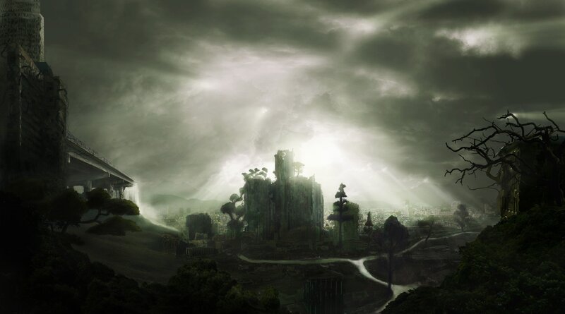 post-apocalyptic cityscape