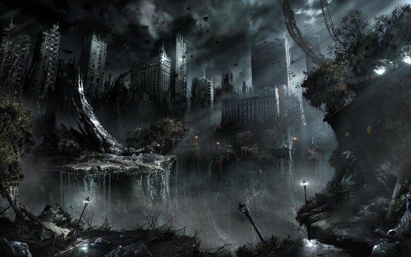 post-apocalyptic cityscape