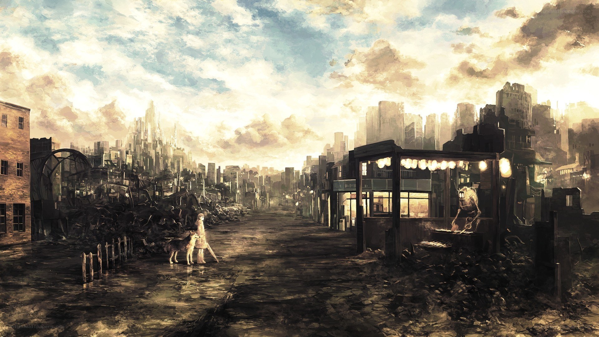 Post-apocalyptic cityscape