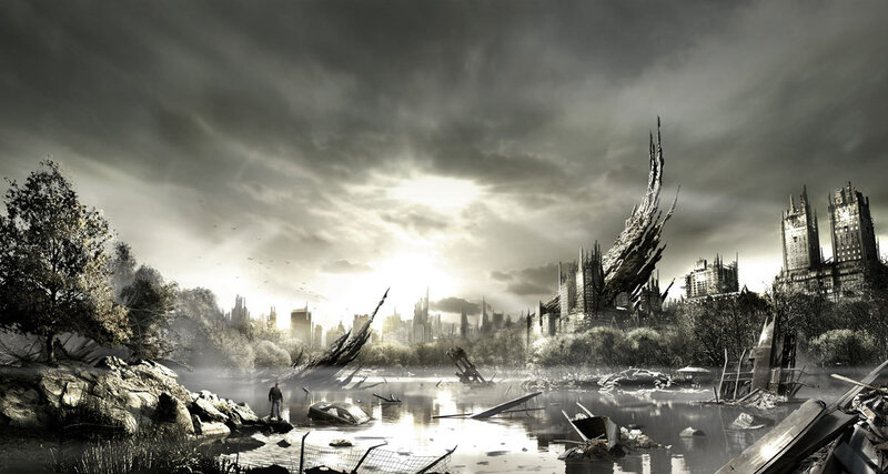 post-apocalyptic cityscape