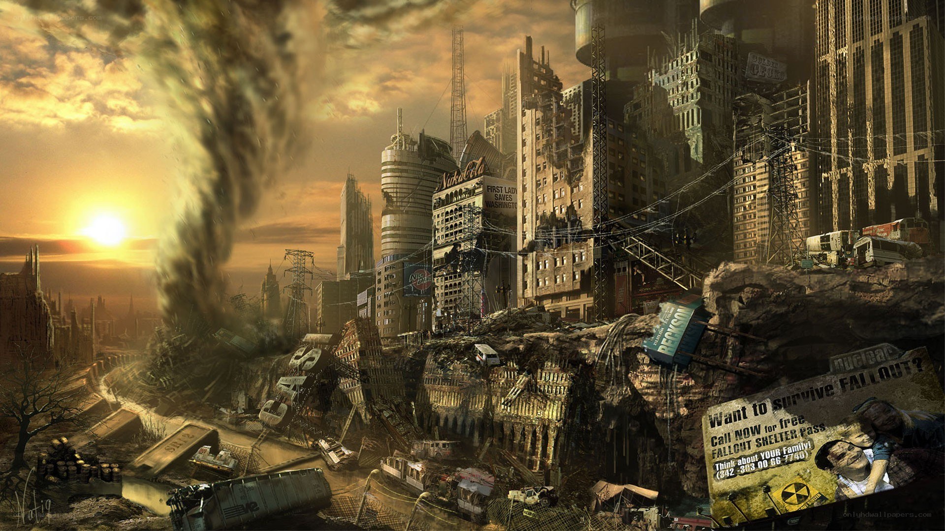 Post-apocalyptic cityscape