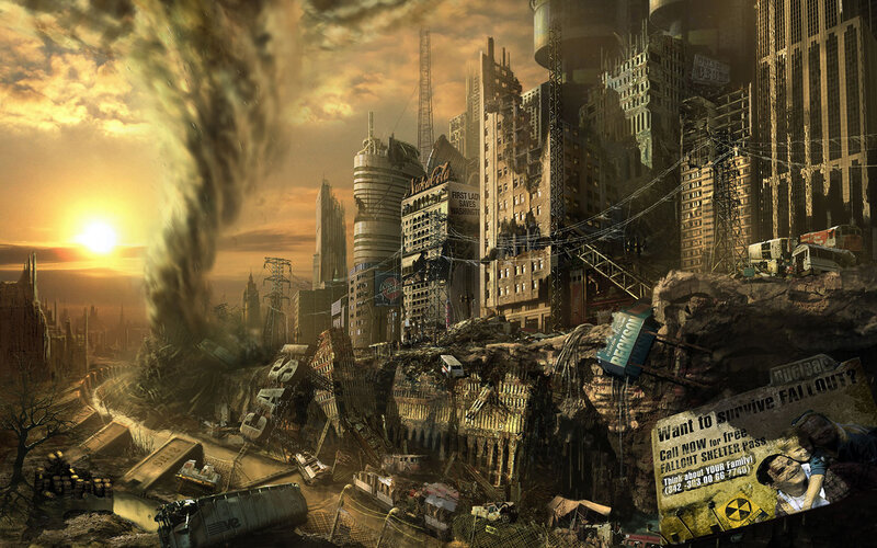 Post-apocalyptic cityscape