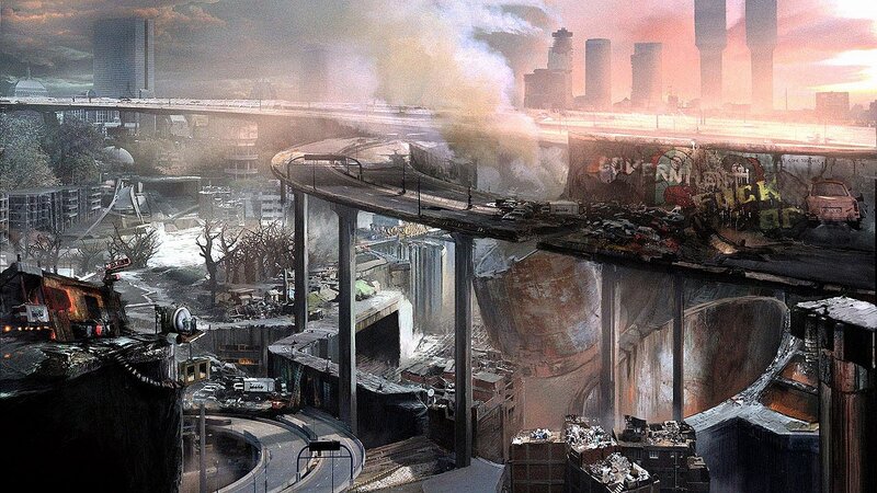 post-apocalyptic cityscape