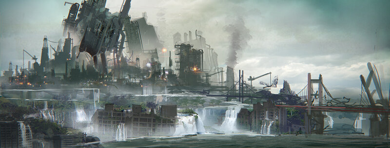 Post-apocalyptic Cityscape — Gray, Dramatic