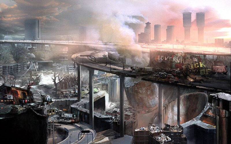 Post-apocalyptic Cityscape — Gray