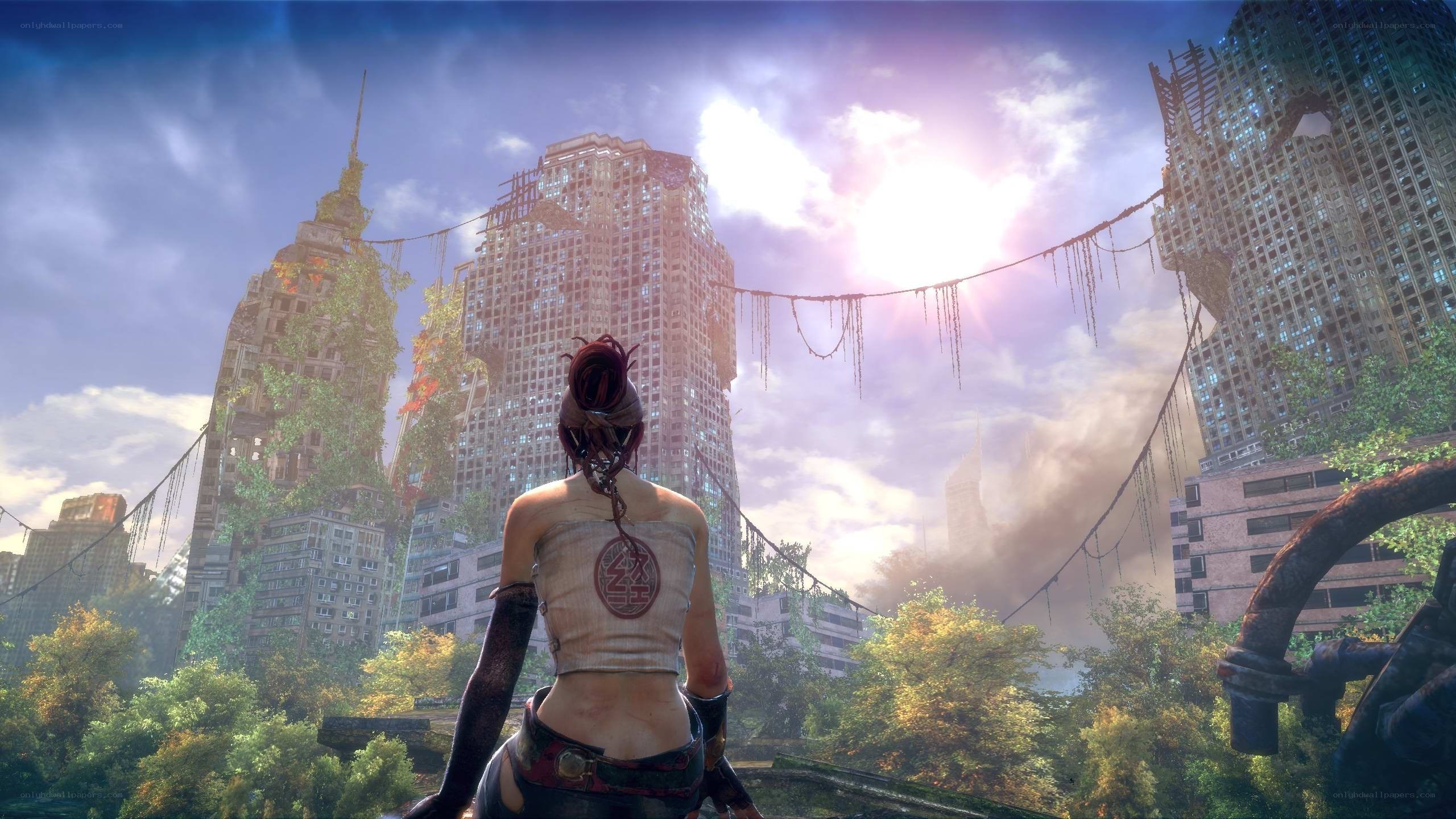 post-apocalyptic cityscape view