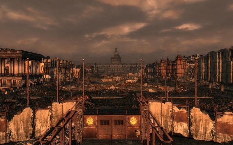 Post-apocalyptic cityscape with Capitol
