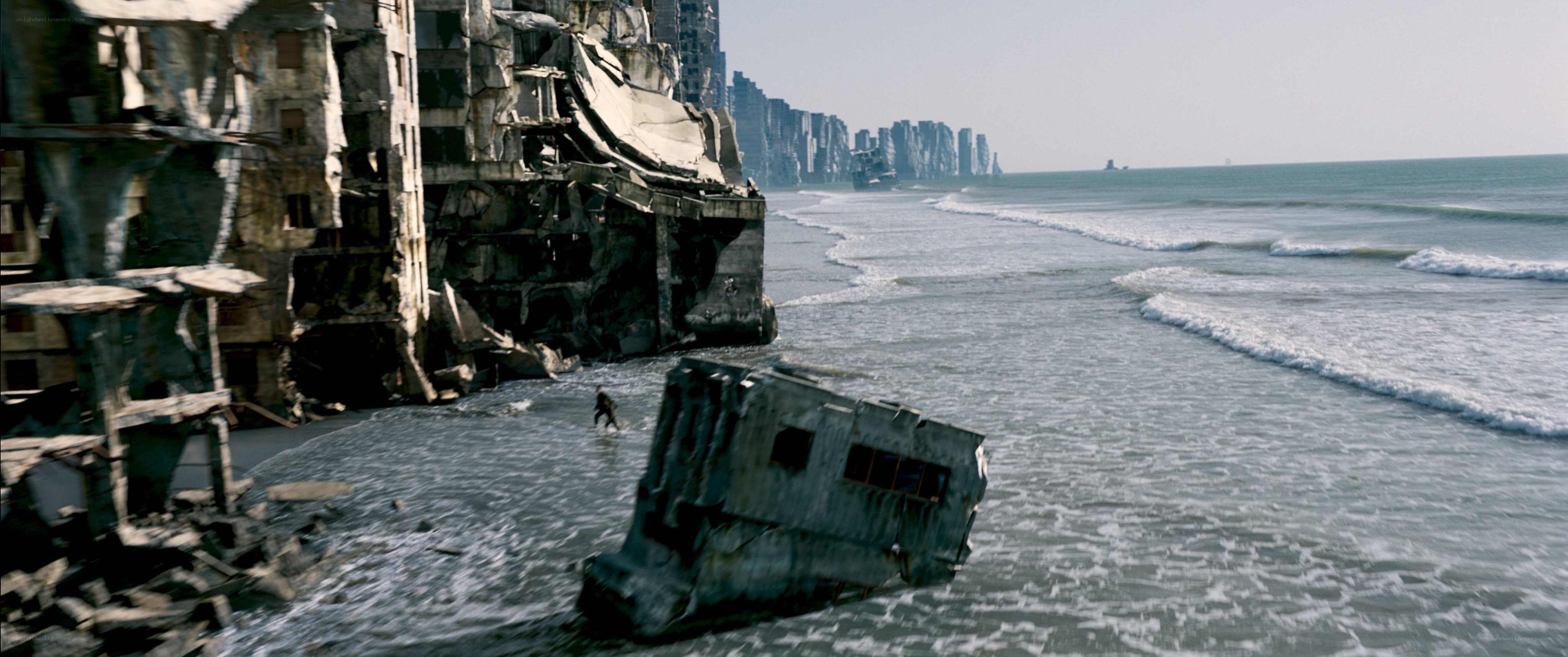 Post-apocalyptic coastal ruins