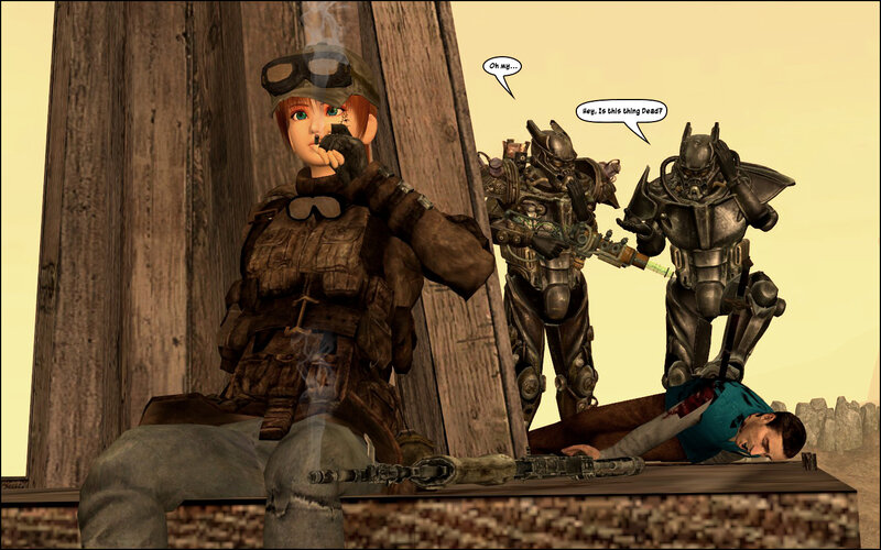 Post-apocalyptic combat scene