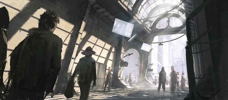 post-apocalyptic corridor scene