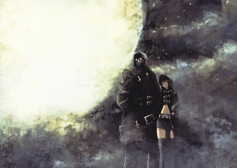 post-apocalyptic duo in gas masks