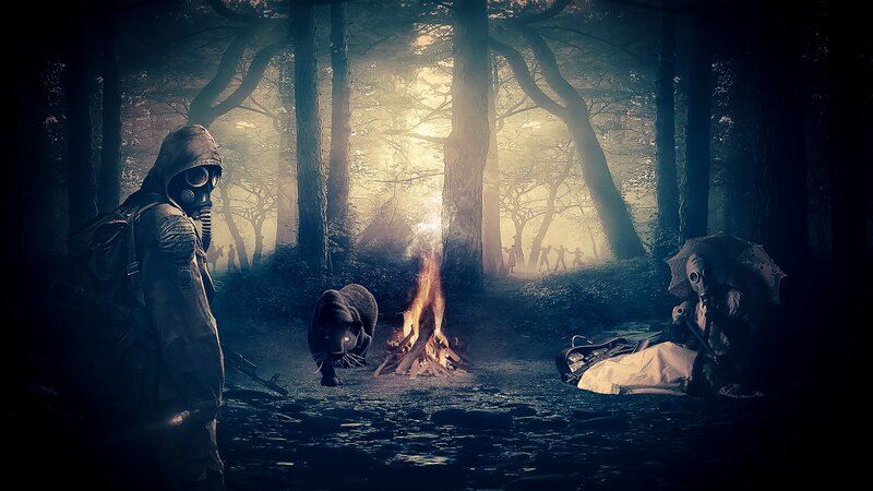 Post-apocalyptic forest camp
