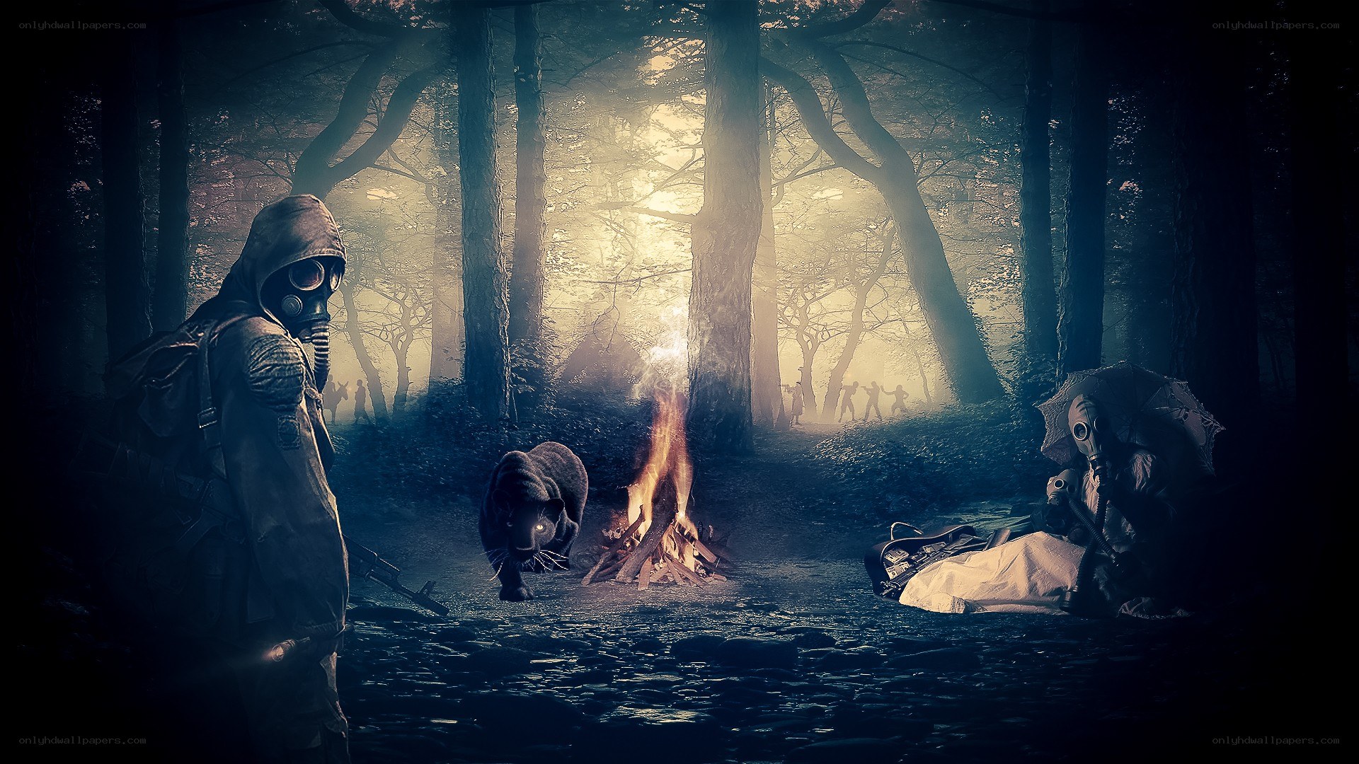 Post-apocalyptic forest camp