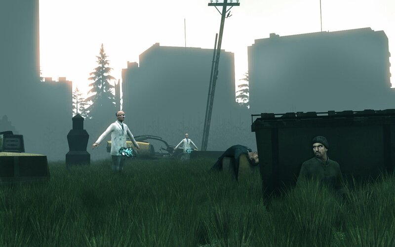 Post-apocalyptic game scene