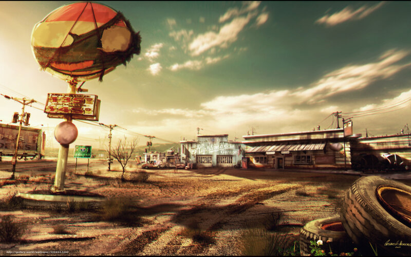 post-apocalyptic gas station