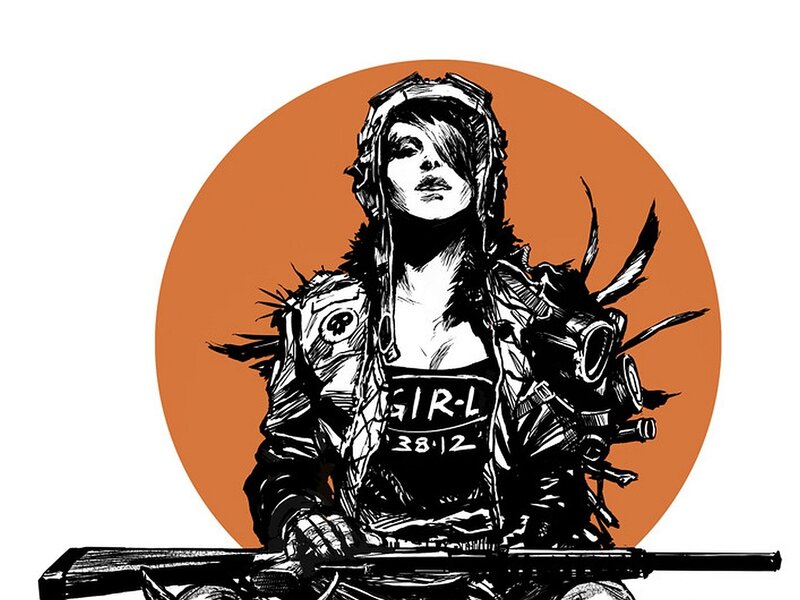 post-apocalyptic girl with rifle