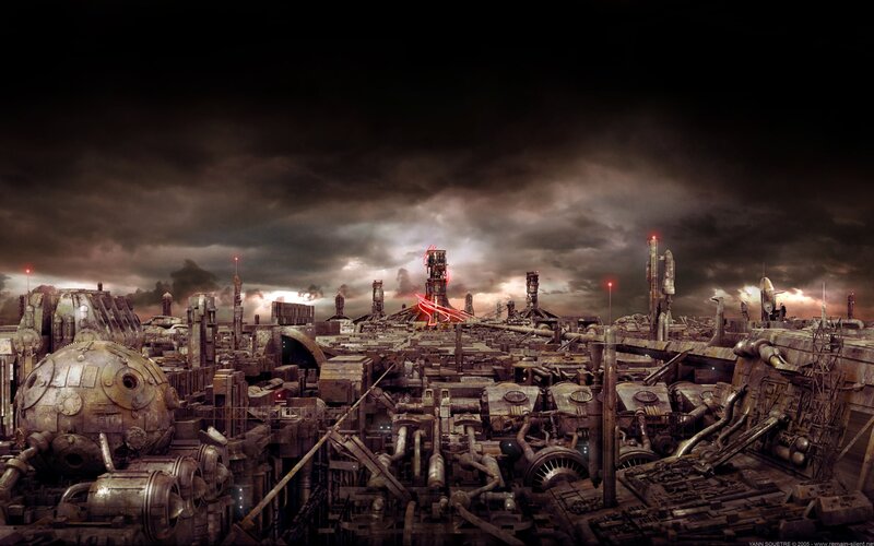 post-apocalyptic industrial city