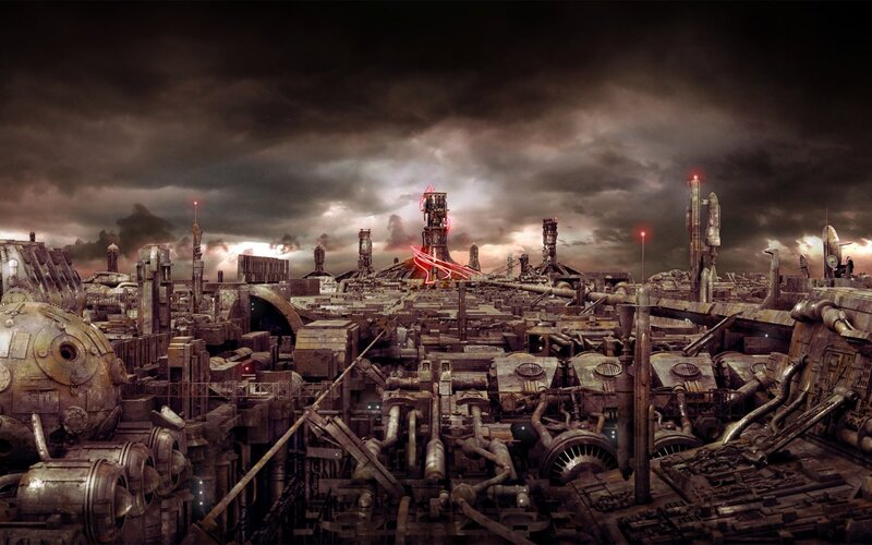 post-apocalyptic industrial city