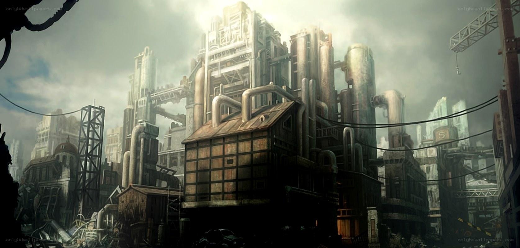 post-apocalyptic industrial city