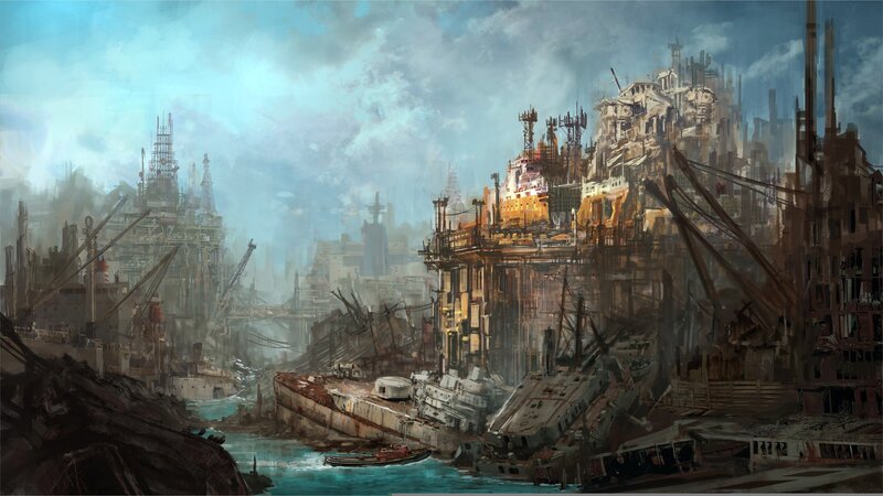 Post-apocalyptic industrial city