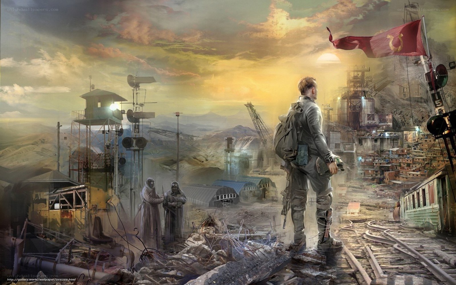 Post-apocalyptic industrial landscape