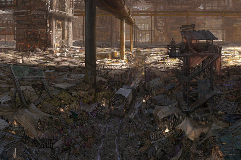 Post-apocalyptic industrial ruin