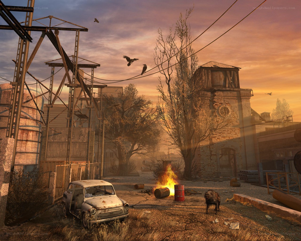 Post-apocalyptic industrial ruin