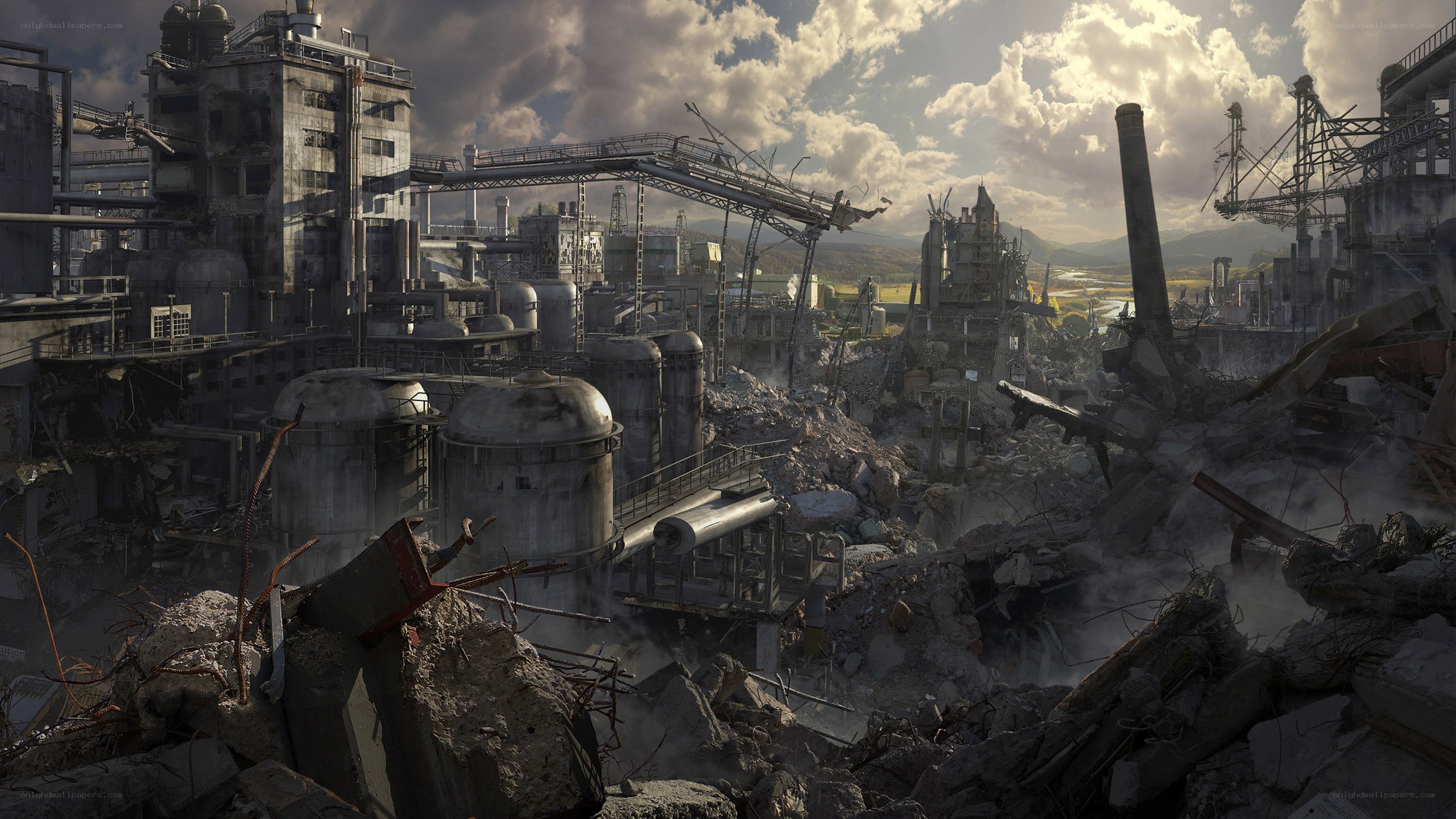 Post-apocalyptic industrial ruin