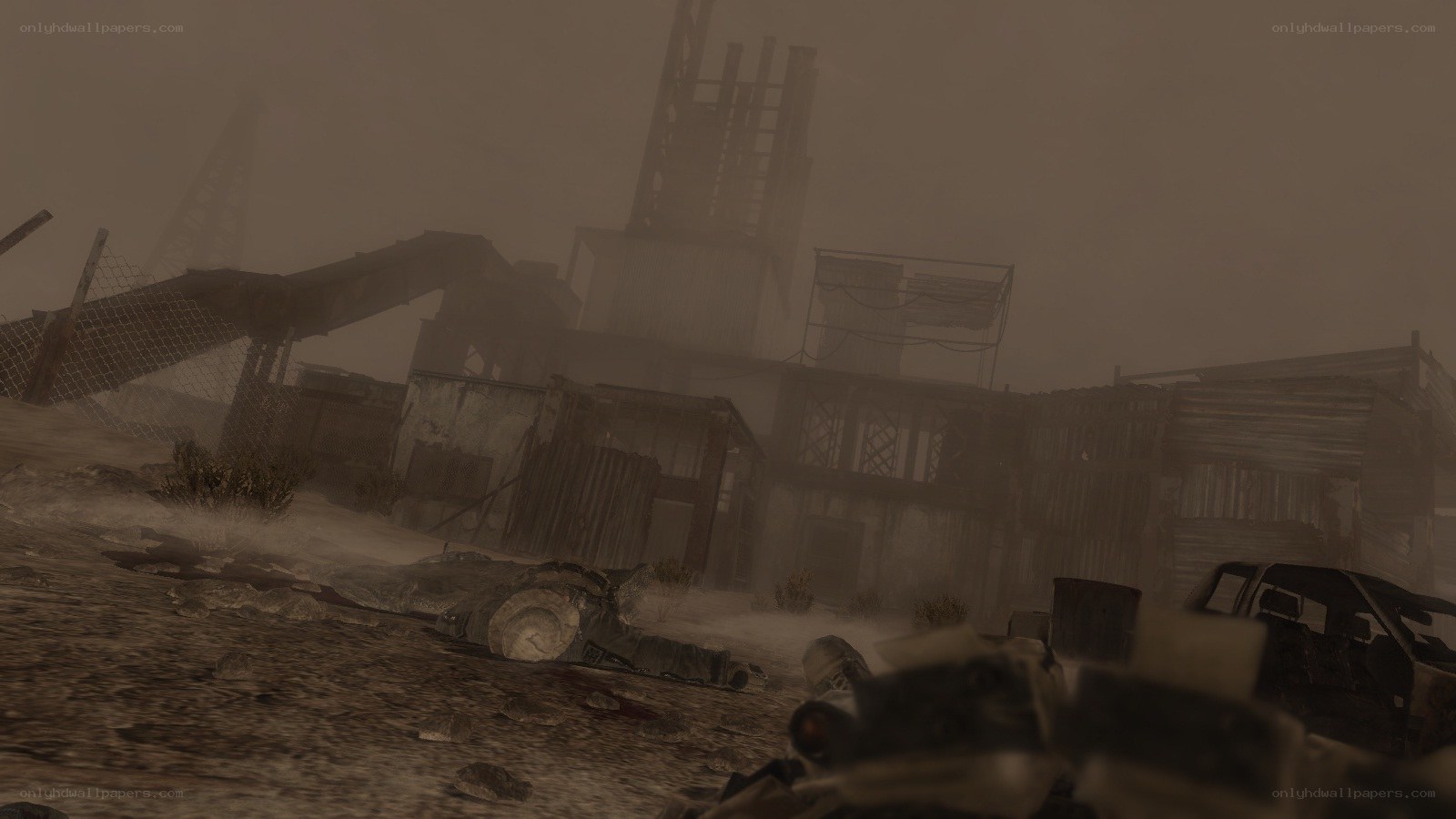post-apocalyptic industrial ruin