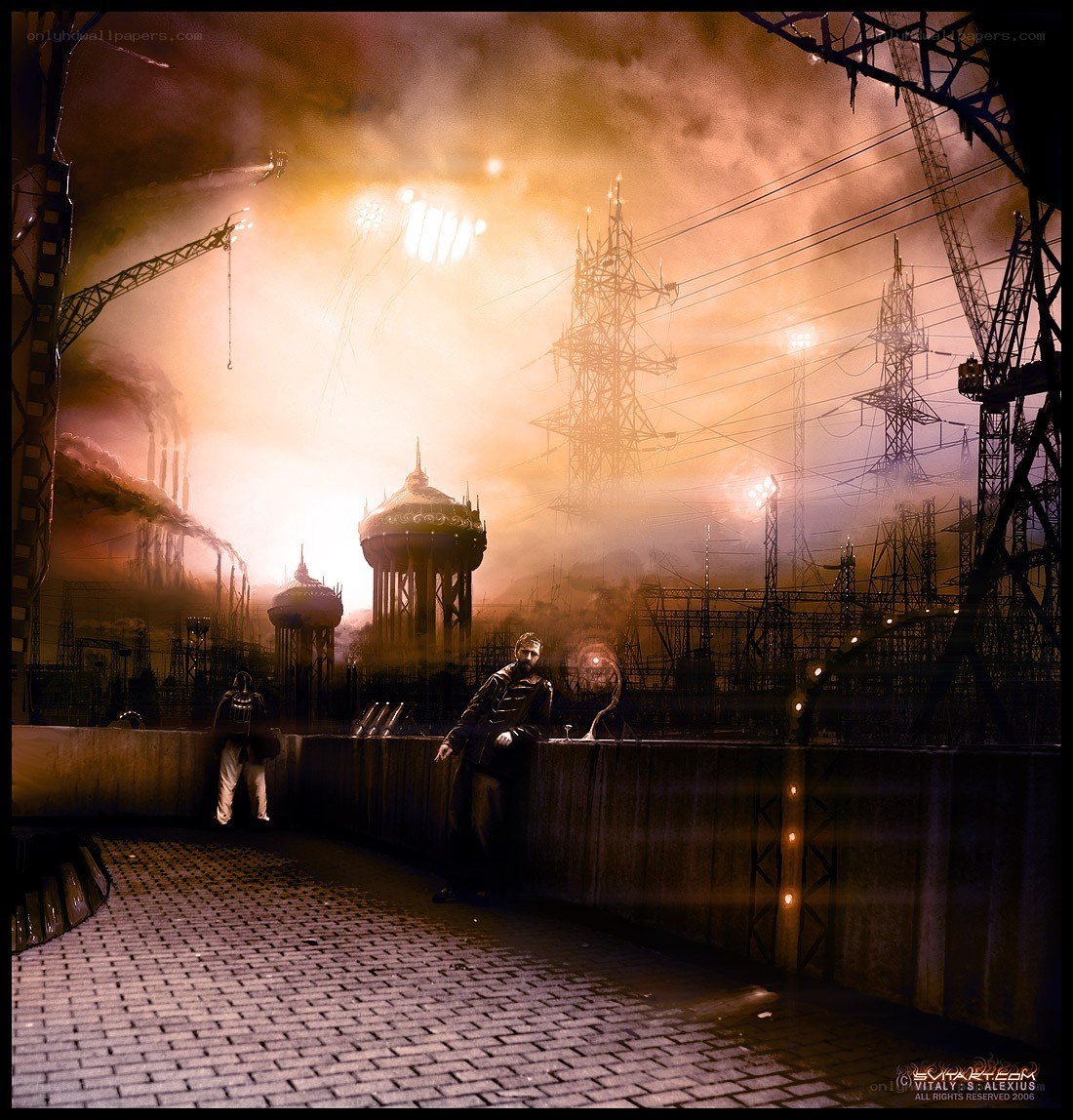 Post-apocalyptic industrial scene