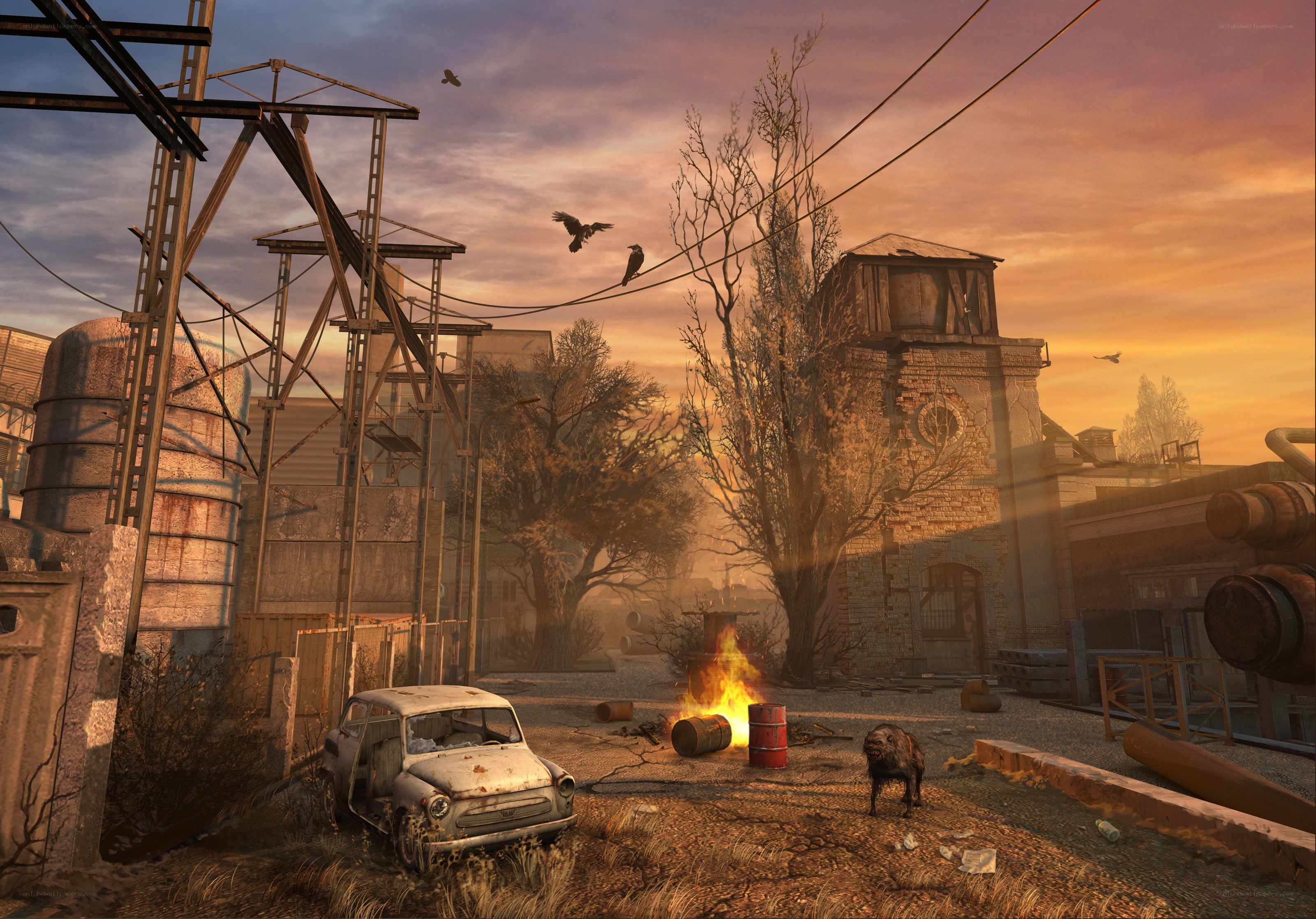 Post-apocalyptic industrial wasteland