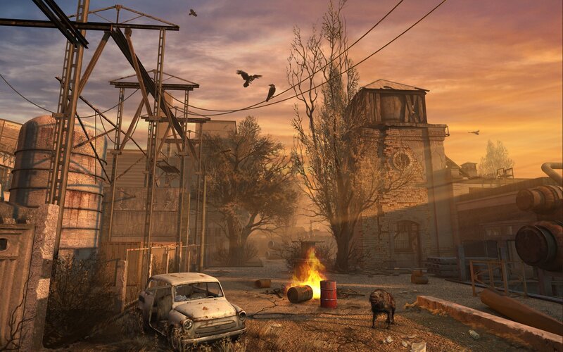 Post-apocalyptic industrial wasteland