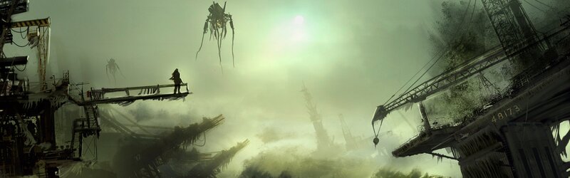 Post-apocalyptic industrial wasteland