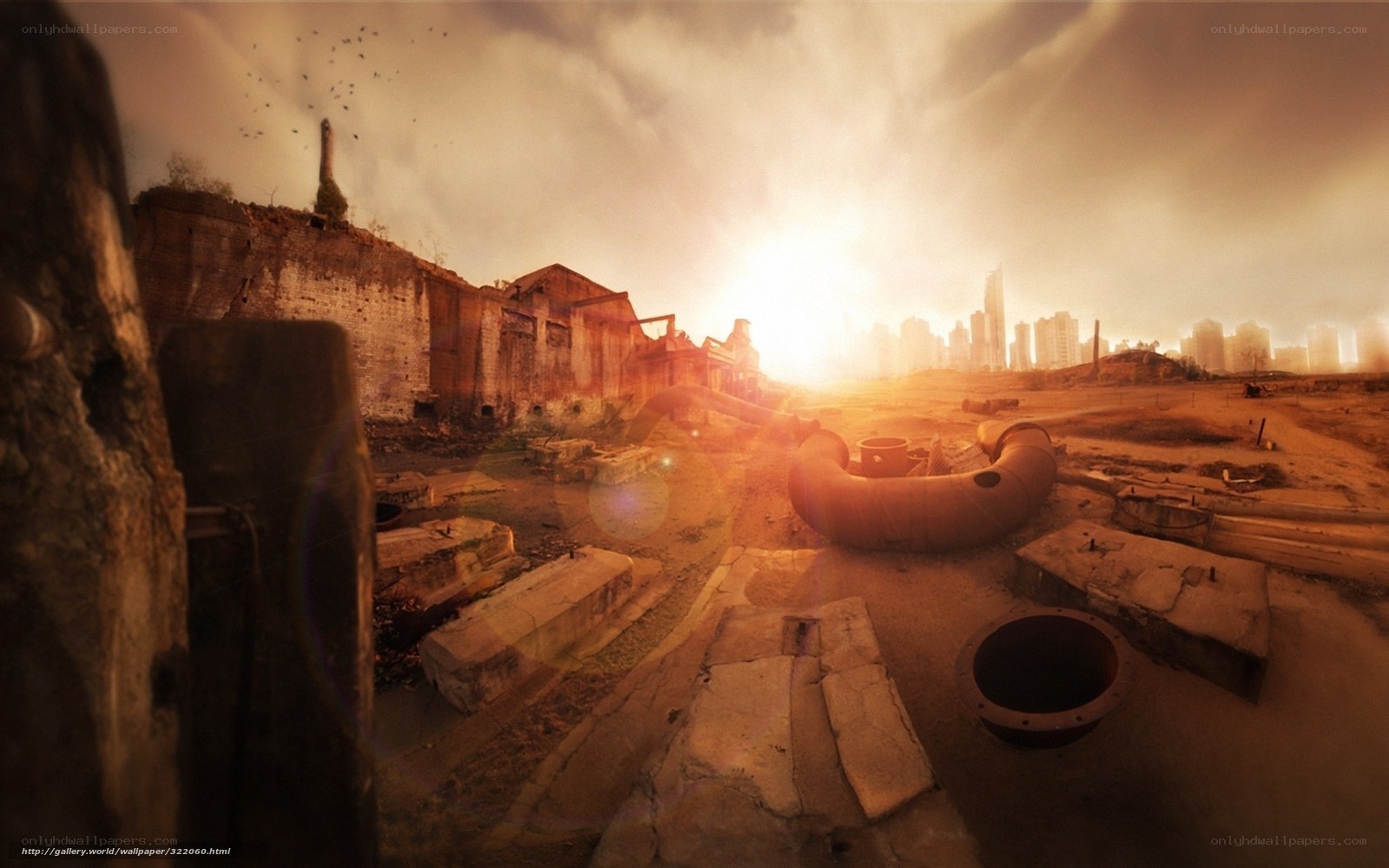 post-apocalyptic industrial wasteland