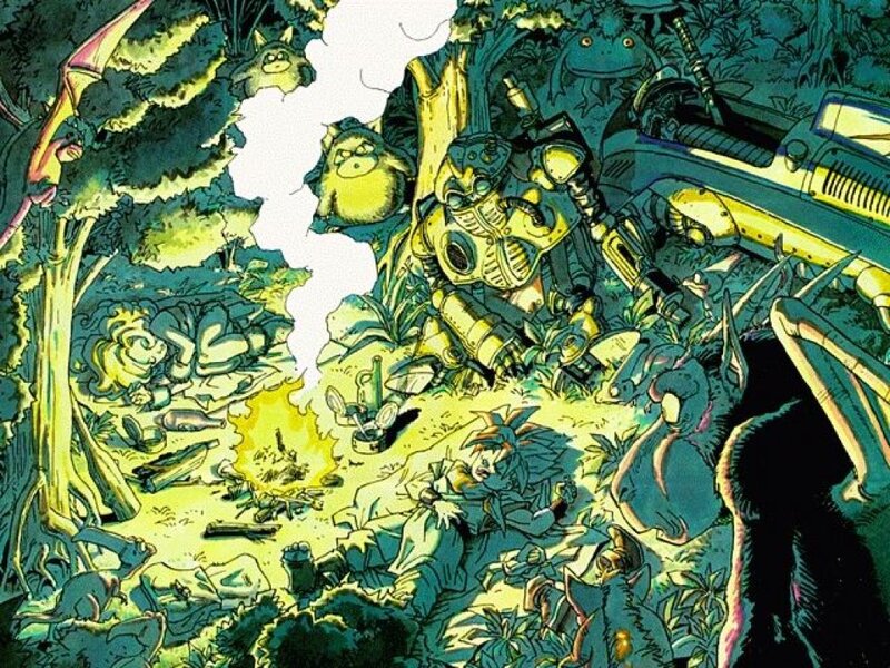 Post-apocalyptic jungle scene