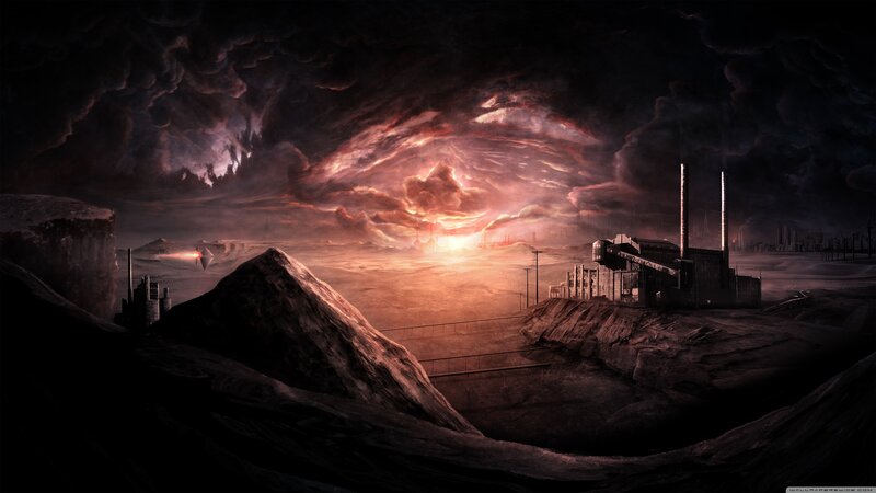 Post-apocalyptic Landscape — Black, Dramatic