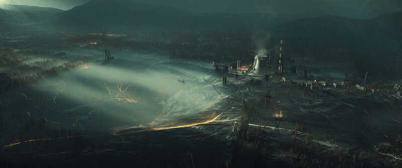 Post-apocalyptic Landscape — Dark Green