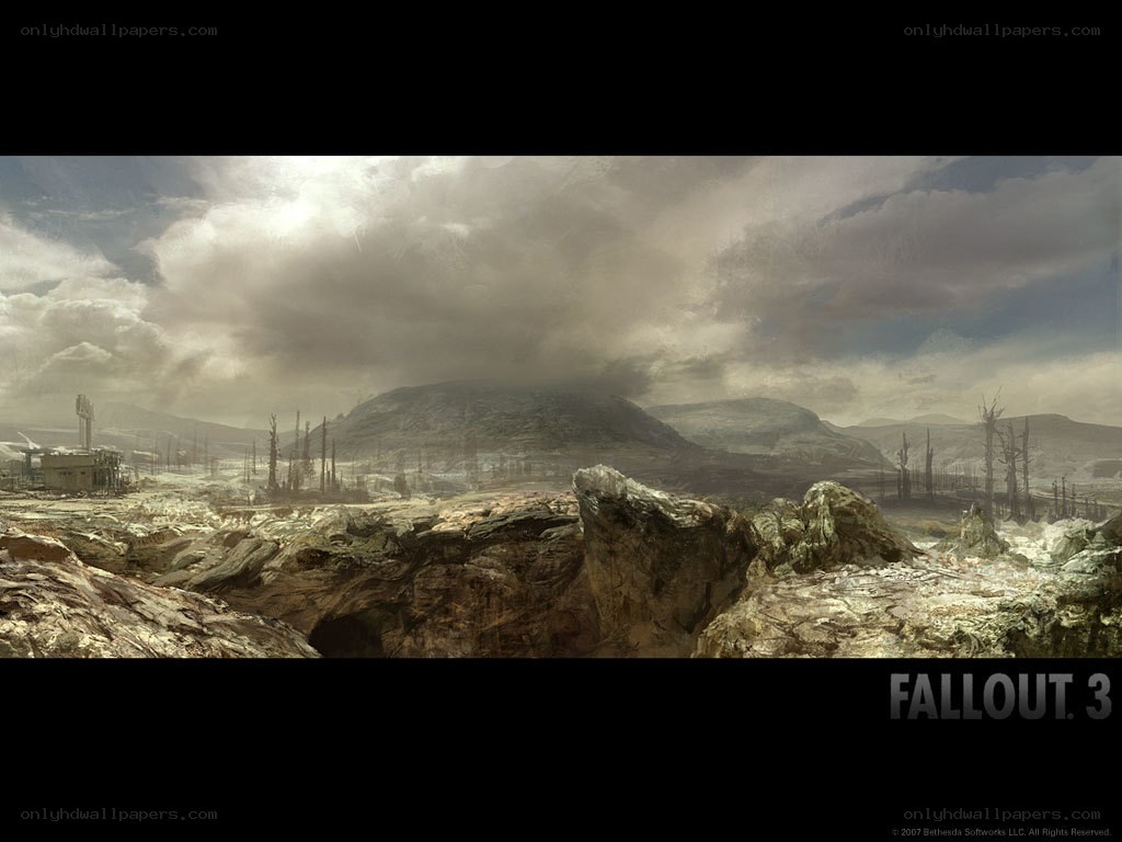 Post-apocalyptic landscape from Fallout 3