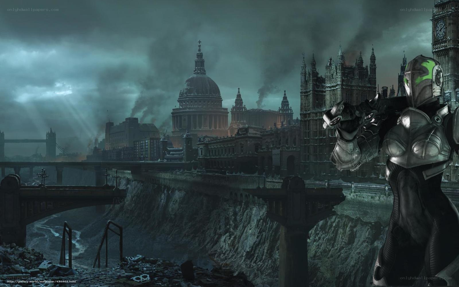 Post-apocalyptic London cityscape
