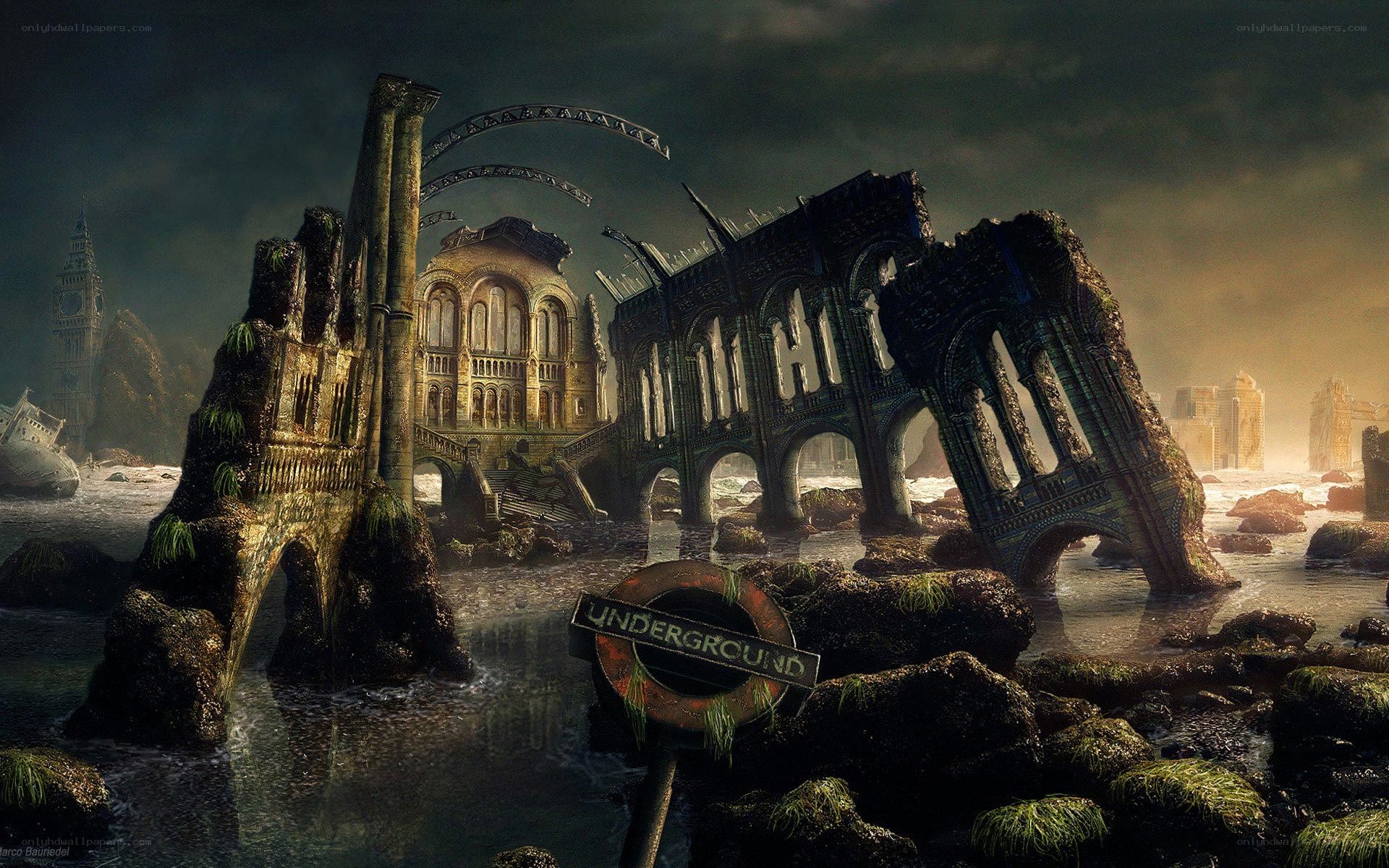 Post-apocalyptic London ruins