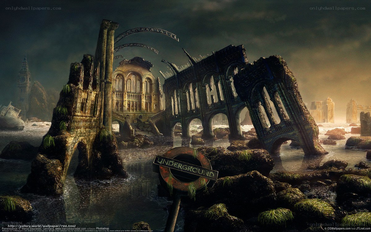 Post-apocalyptic London ruins