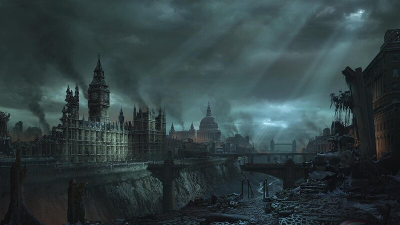 Post-apocalyptic London skyline