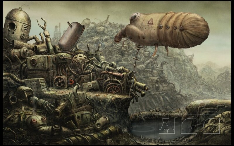 post-apocalyptic mechanical landscape