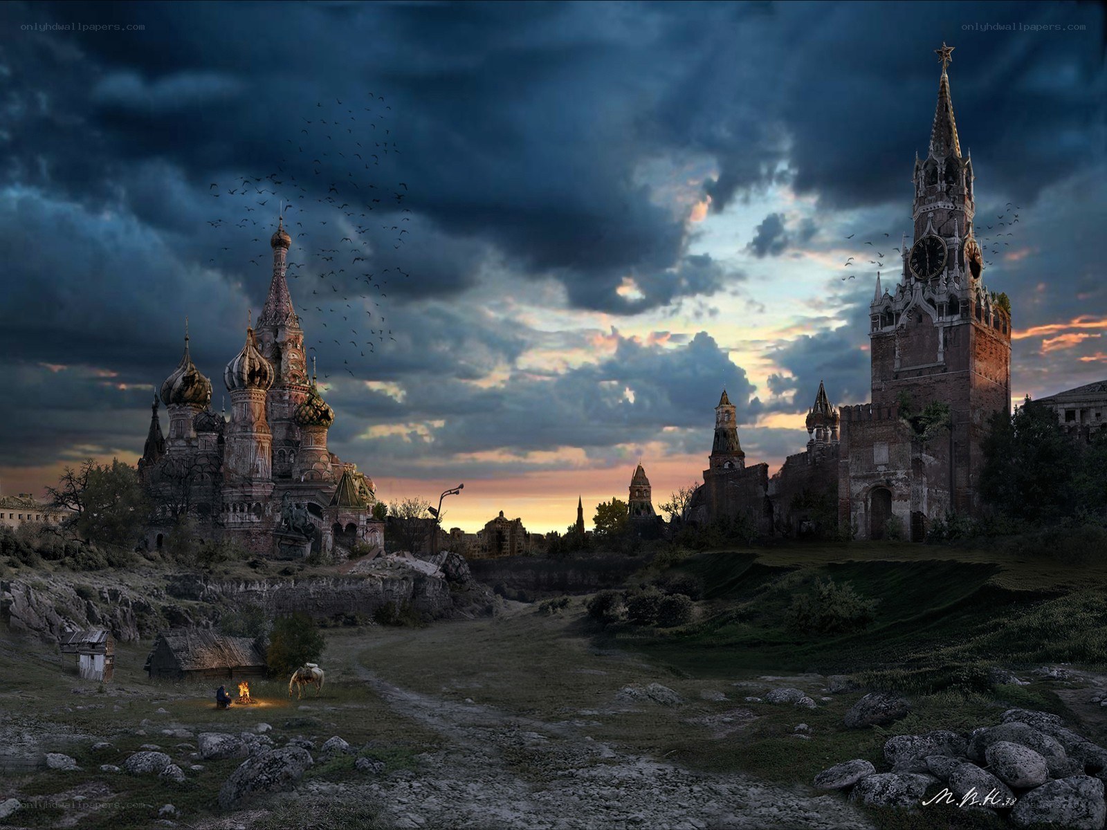 Post-apocalyptic Moscow skyline