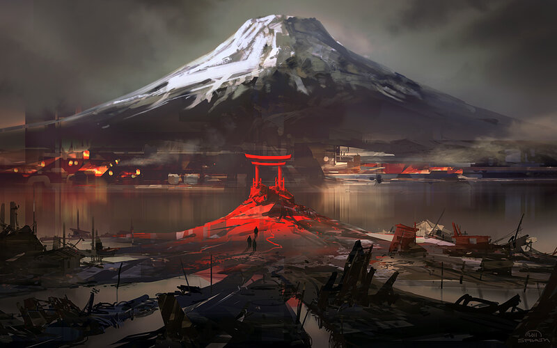 Post-apocalyptic Mount Fuji