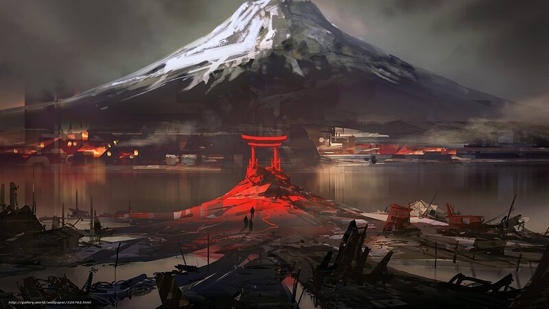 Post-apocalyptic Mount Fuji