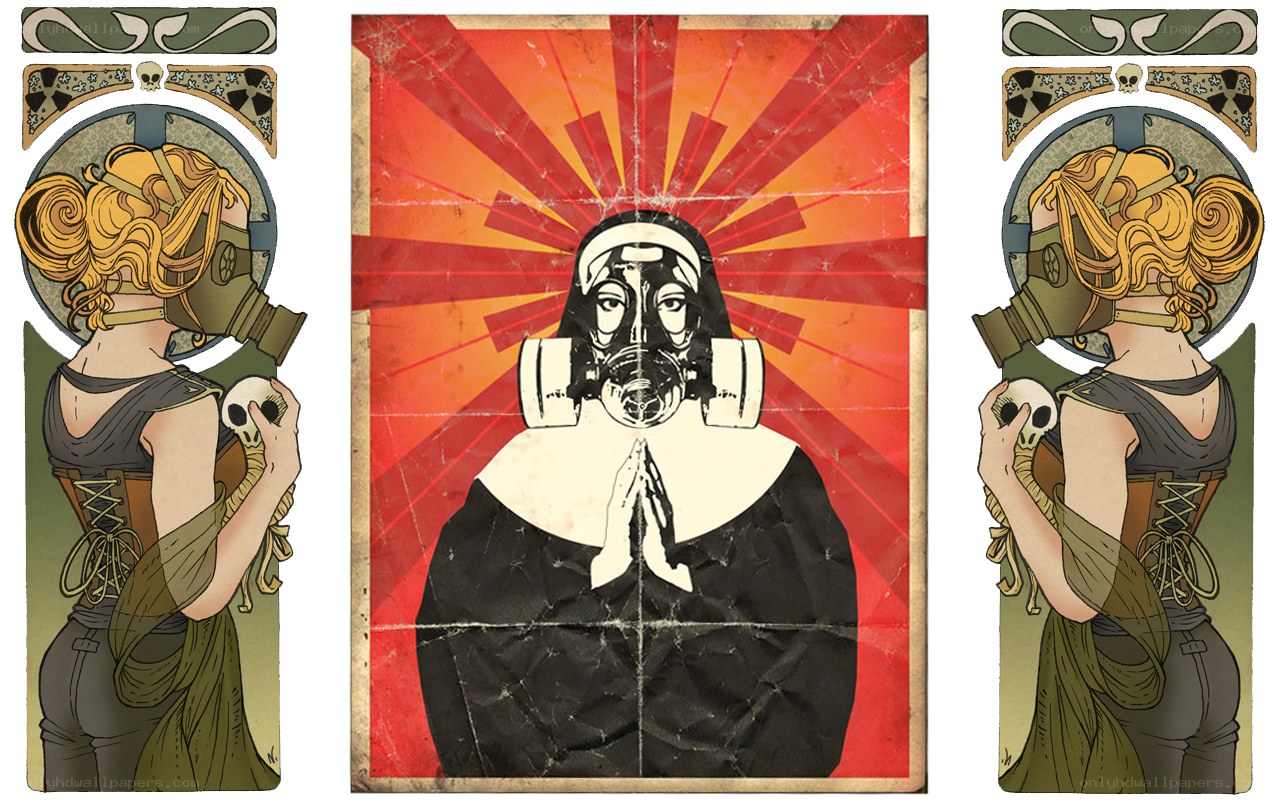 Post-apocalyptic nun propaganda